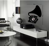 Klocka med vinyldekor -Grammofon