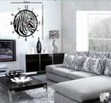 Klocka med vinyldekor -Zebra